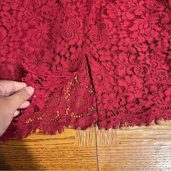 Bardot Women’s Lace Panel Midi Dress In Wine Sz 8 - Picture 15 of 15